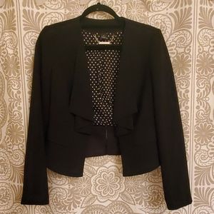 Black ruffle blazer
